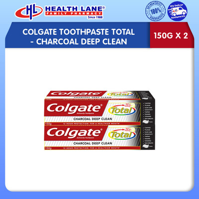COLGATE TOOTHPASTE TOTAL- CHARCOAL DEEP CLEAN (150Gx2)